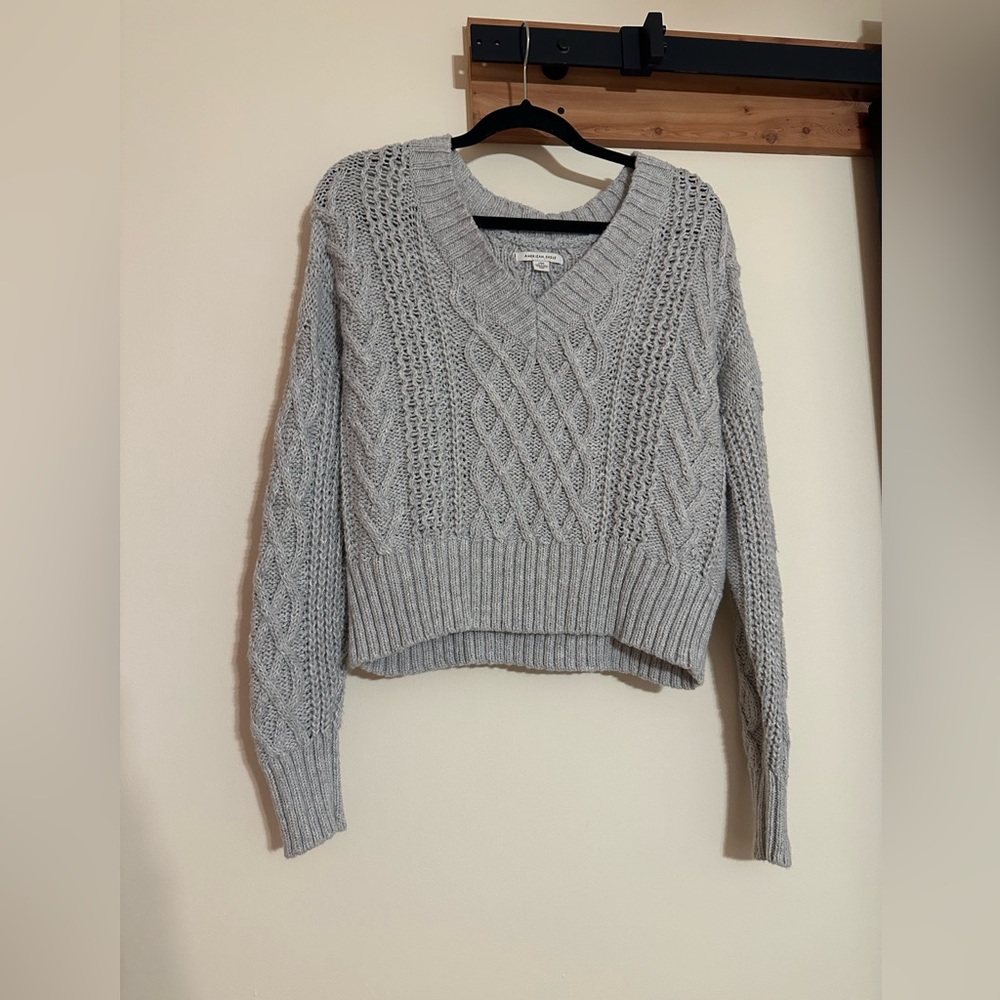 American eagle crop knitted sweater
